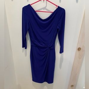 Lauren by Ralph Lauren Royal Blue Ruched Neck Dress Size 2